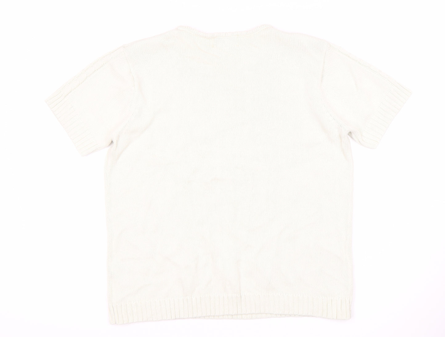 Women's White Cotton Pullover Jumper M