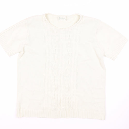 Women's White Cotton Pullover Jumper M