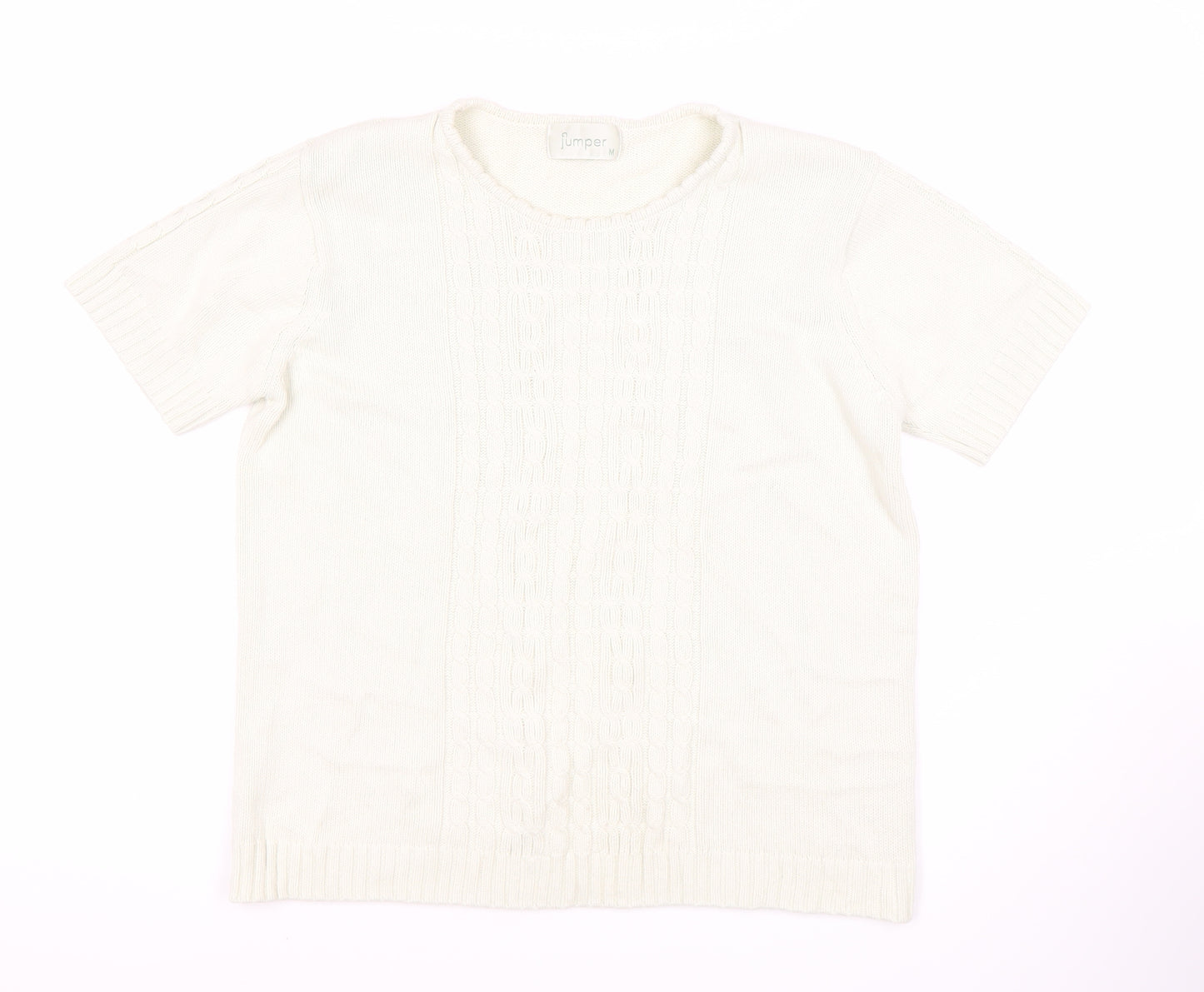 Women's White Cotton Pullover Jumper M