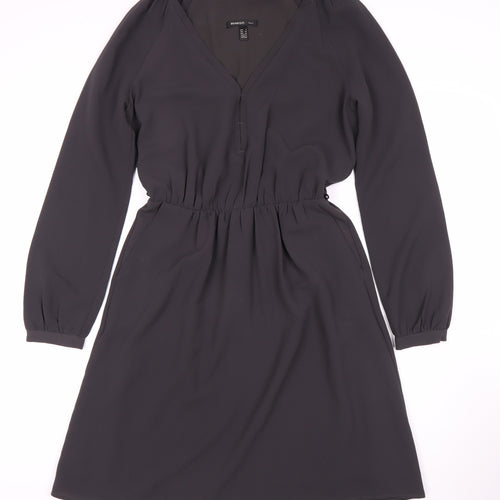 Mango Women's Black Shift Dress S Long Sleeve Classic