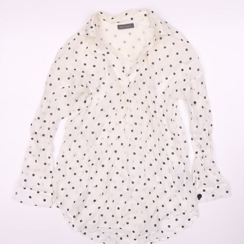 Mint Velvet Women's White Polka Dot Blouse, Size S