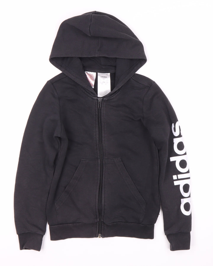 Adidas Boys Black Full Zip Hoodie 9-10 Years