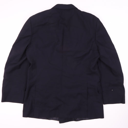 Jaeger Men's Blue Wool Double-Breasted Blazer Size 50R
