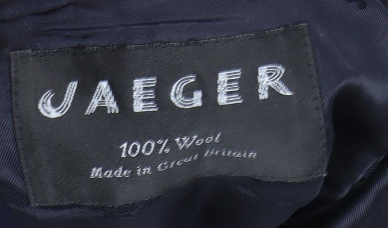 Jaeger Men's Blue Wool Double-Breasted Blazer Size 50R