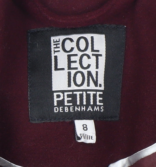 Debenhams Women's Red Petite Overcoat Size 8