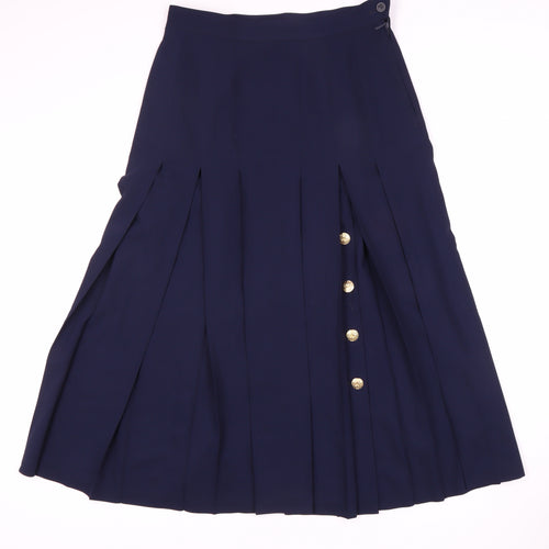 Antonette Women's Blue Pleated Midi Skirt Size 10