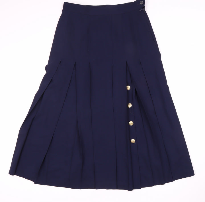 Antonette Women's Blue Pleated Midi Skirt Size 10