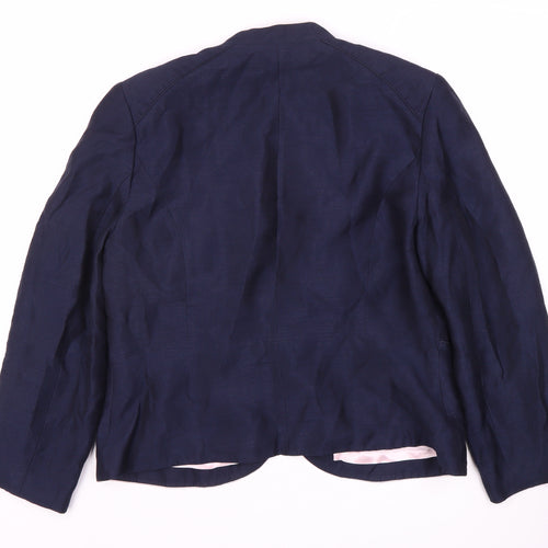 Jacques Vert Women's Blue Blazer, Size 14, One-Button, Classic Fit