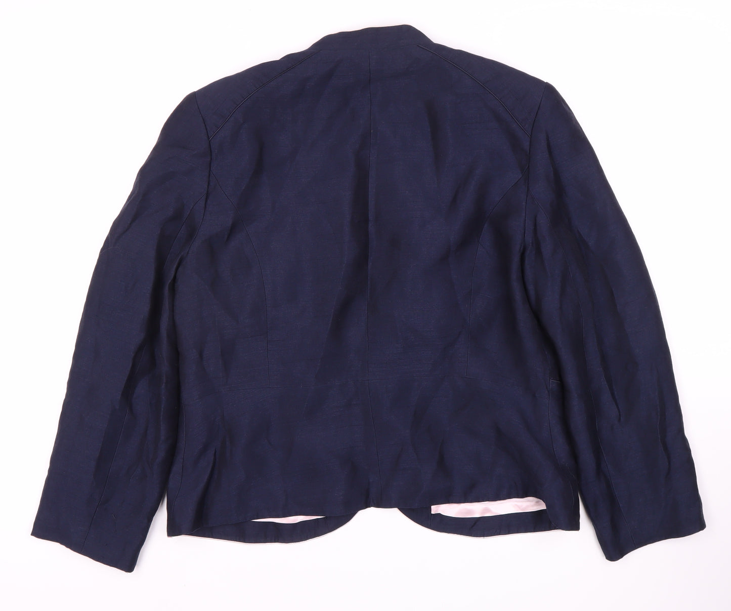 Jacques Vert Women's Blue Blazer, Size 14, One-Button, Classic Fit