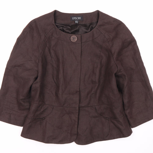 Episode Women's Brown Linen Blazer Size 12