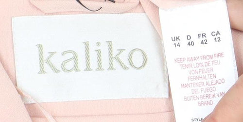 Kaliko Women's Pink Blazer Size 12 Shawl Lapel Lined
