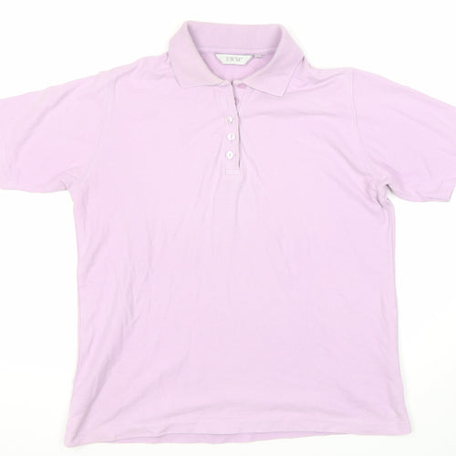 EWM Womens Purple Polo Shirt M, Short Sleeves, Casual