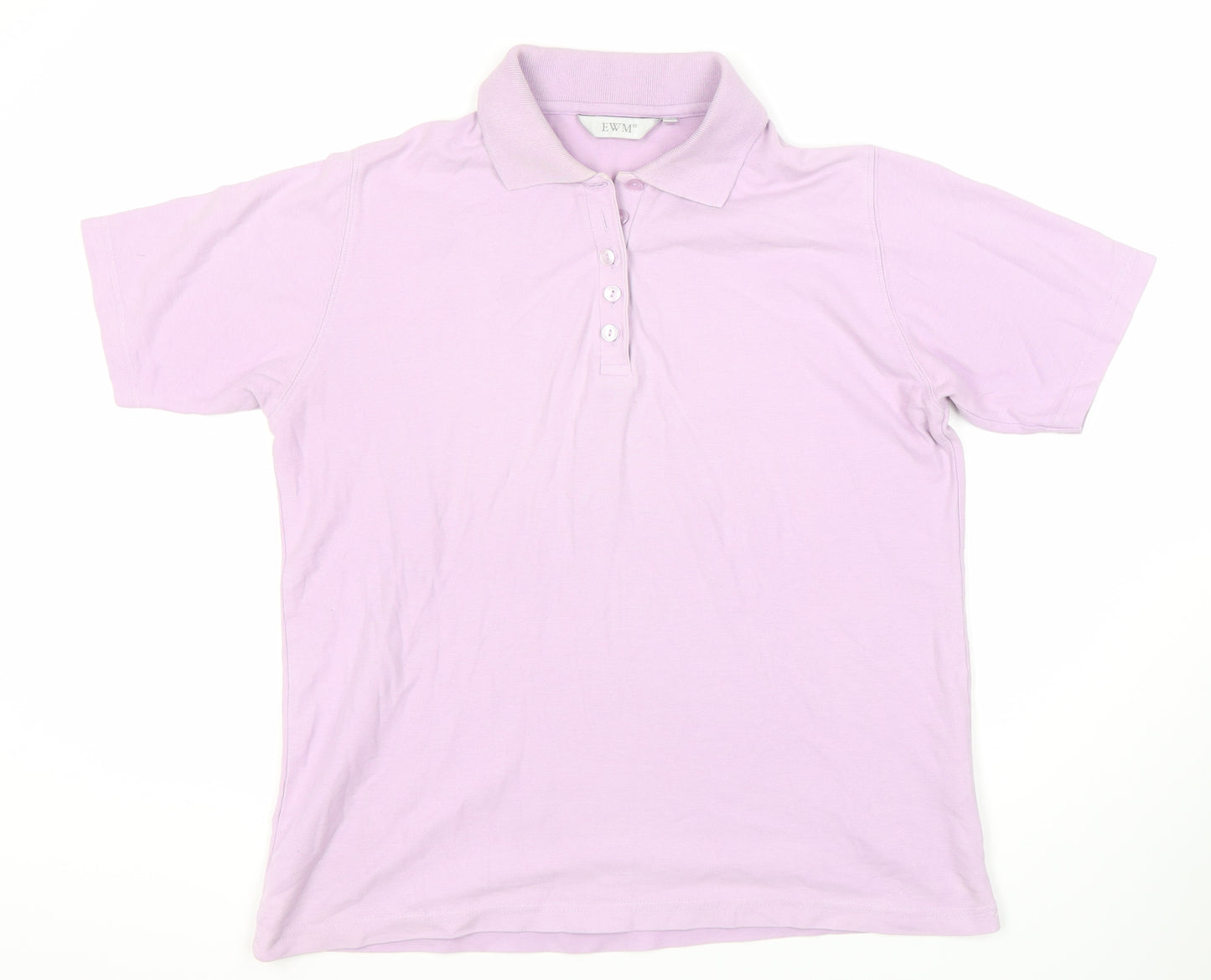 EWM Womens Purple Polo Shirt M, Short Sleeves, Casual