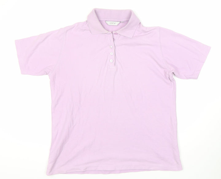 EWM Womens Purple Polo Shirt M, Short Sleeves, Casual
