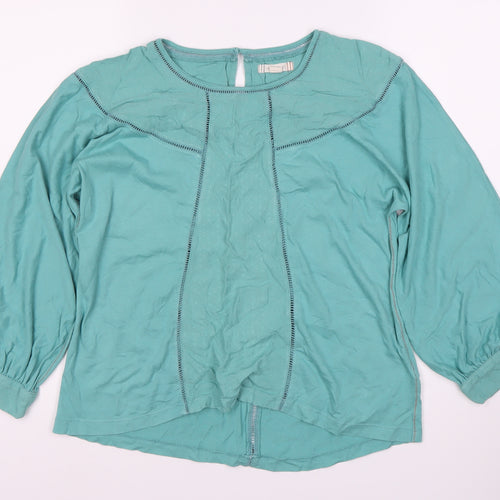 White Stuff Women's Blue 3/4 Sleeve Blouse, Size 12