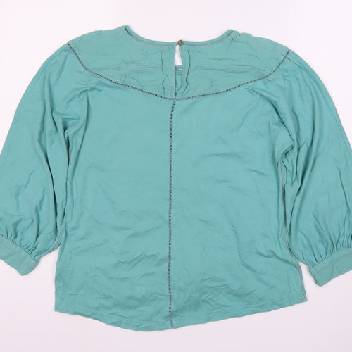 White Stuff Women's Blue 3/4 Sleeve Blouse, Size 12