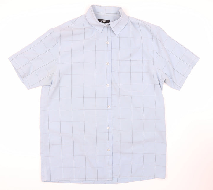 Thomas Nash Men's Blue Check Short Sleeve Shirt M
