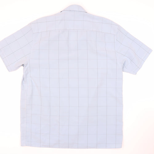 Thomas Nash Men's Blue Check Short Sleeve Shirt M