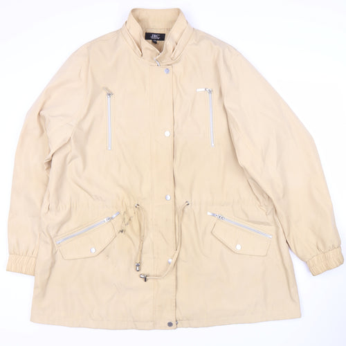 JBC Women's Beige Long Jacket with Zipped Pockets - Size 14