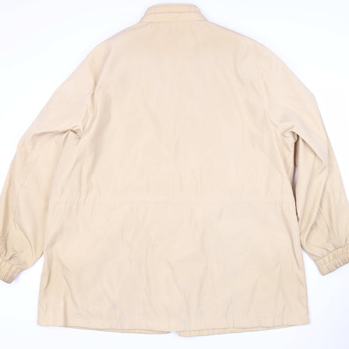 JBC Women's Beige Long Jacket with Zipped Pockets - Size 14