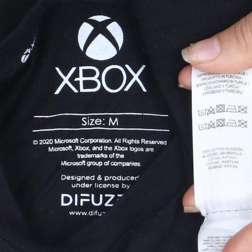 Xbox Black Men's T-Shirt M Graphic Logo Short Sleeve