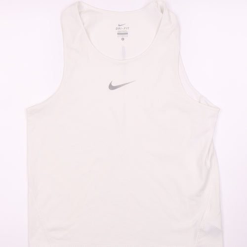 Nike Men's White Dri-Fit Athletic Tank Top L