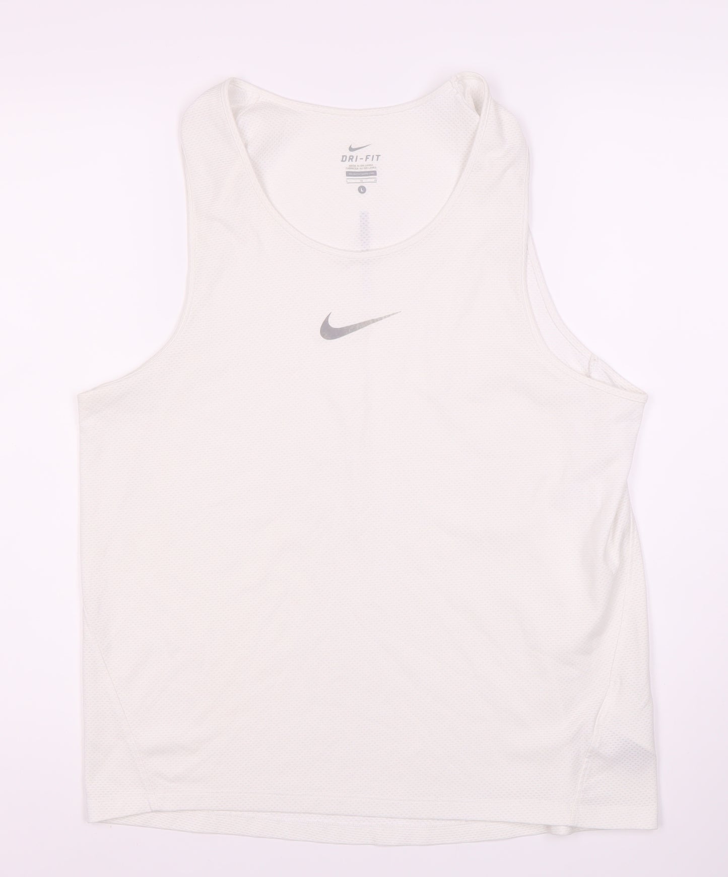 Nike Men's White Dri-Fit Athletic Tank Top L