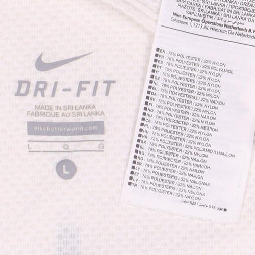 Nike Men's White Dri-Fit Athletic Tank Top L