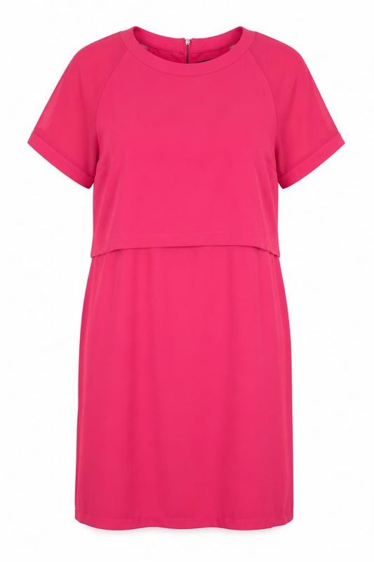 Front view of Betty Jackson Black Pink Women’s Shift Dress, size UK 14