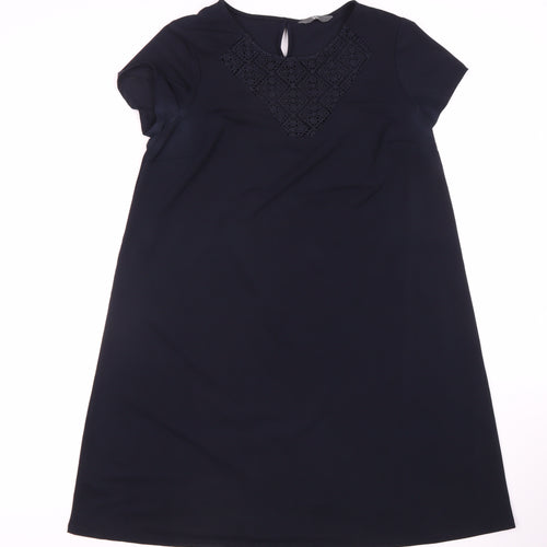 BHS Women's Black A-Line Dress Size 12 Short Sleeve