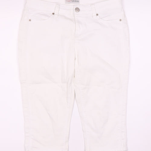 GUESS Women's White Cropped Denim Jeans Size 2