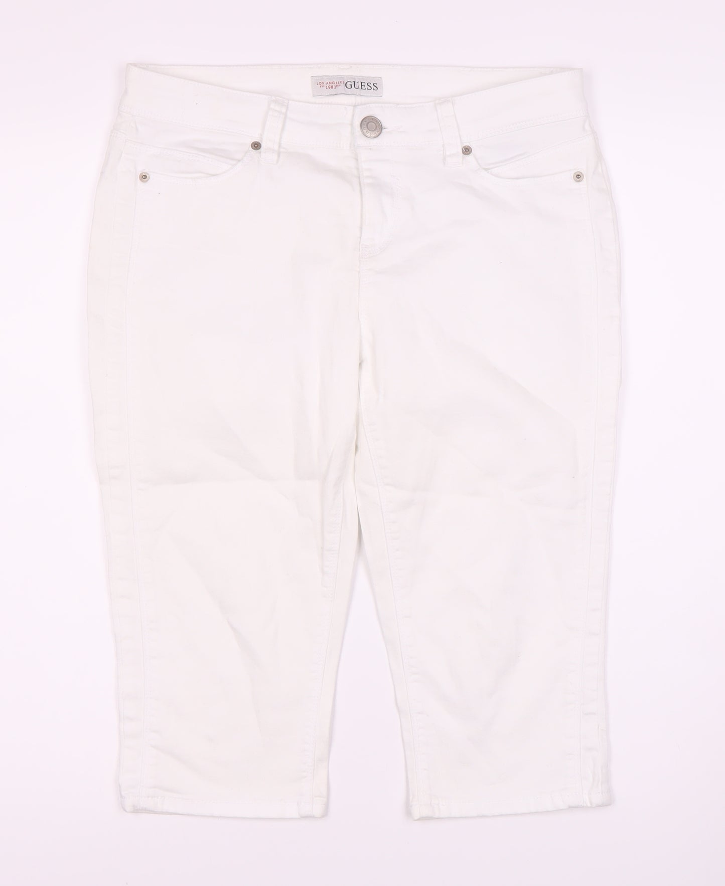 GUESS Women's White Cropped Denim Jeans Size 2