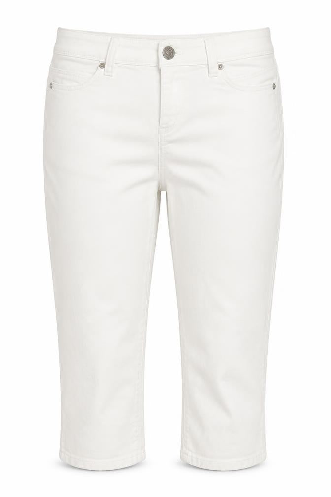 Front view of Guess Women's White Cropped Denim Jeans, size 2
