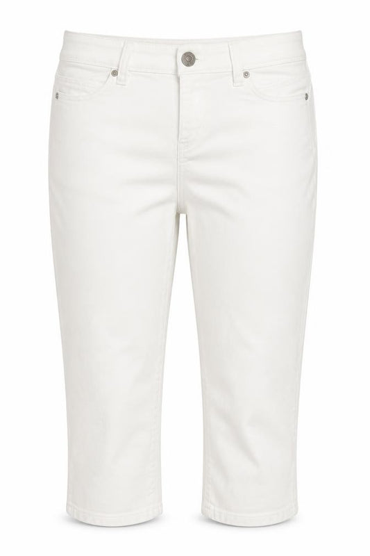 Front view of Guess Women's White Cropped Denim Jeans, size 2