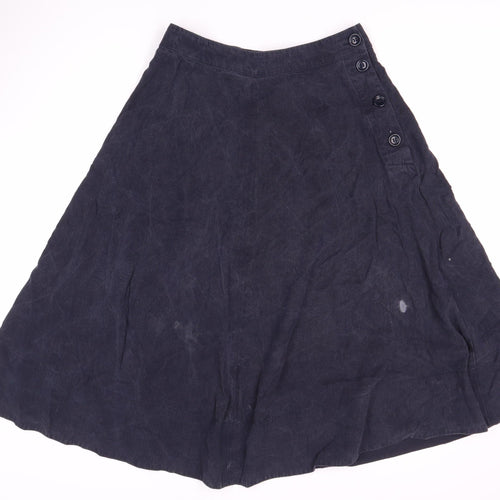 Hobbs Women's Blue Wool A-Line Midi Skirt Size 8