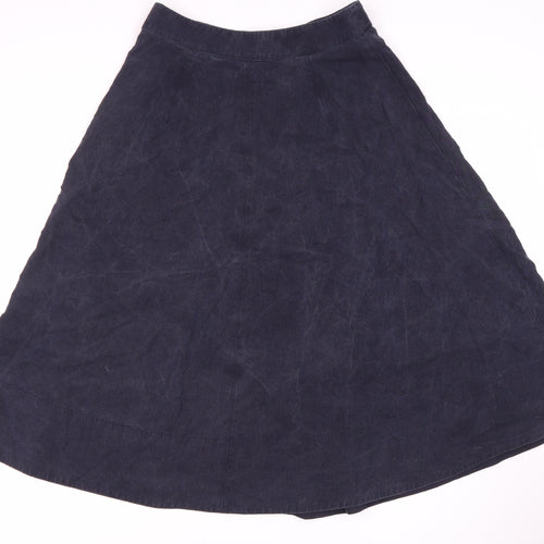 Hobbs Women's Blue Wool A-Line Midi Skirt Size 8