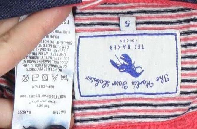 Ted Baker Men's Multicoloured Striped Polo Shirt, Size S