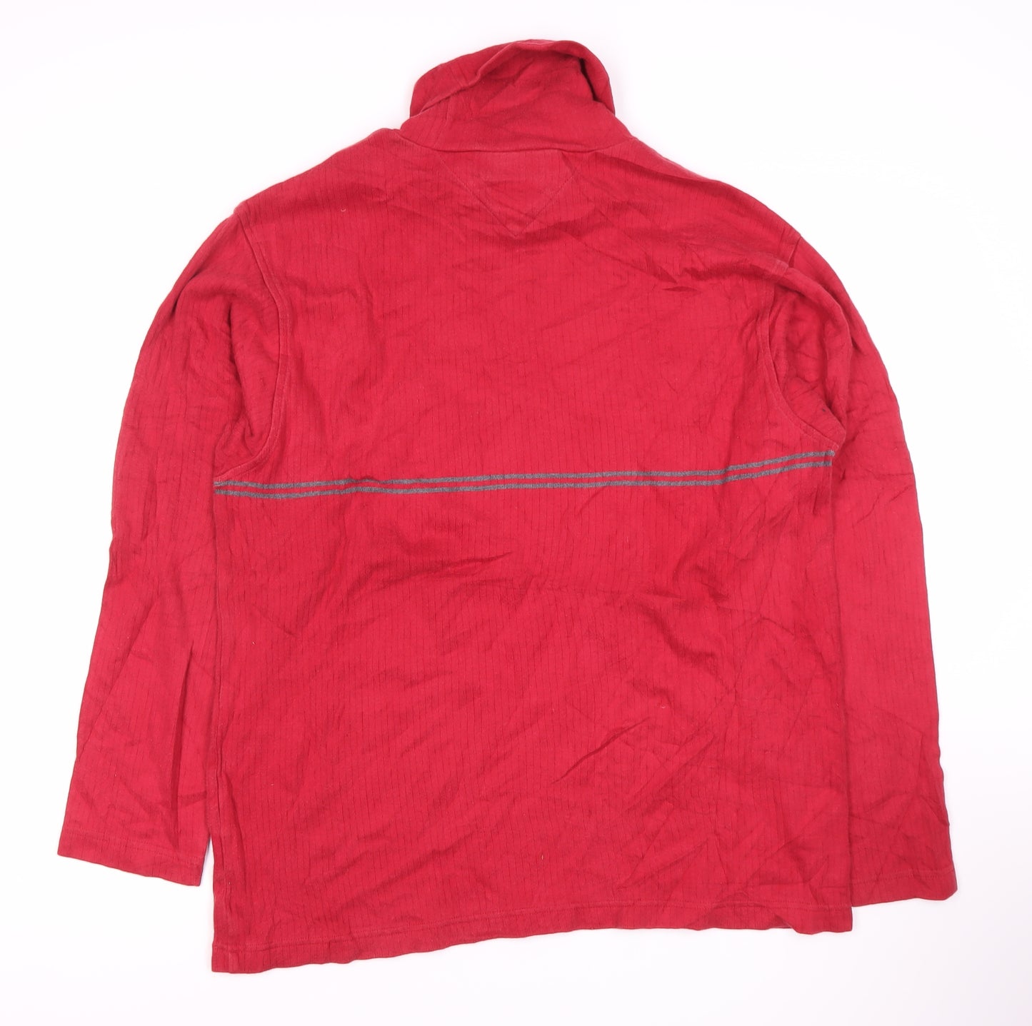 Tommy Hilfiger Men's Red Pullover Sweatshirt, L, Logo Accent