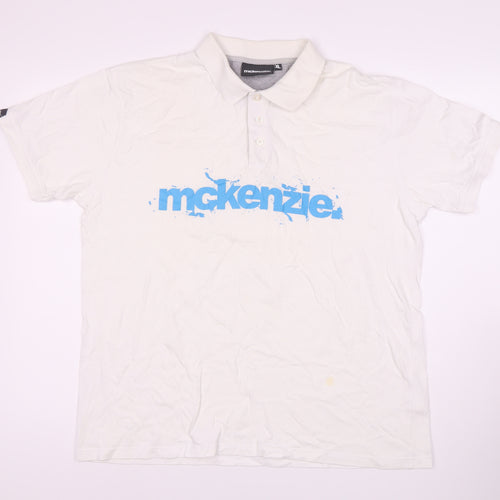 McKenzie Men's White XL Polo Shirt with Logo