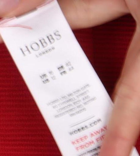 Hobbs Women's Red Shift Dress Medium Knit 3/4 Sleeves