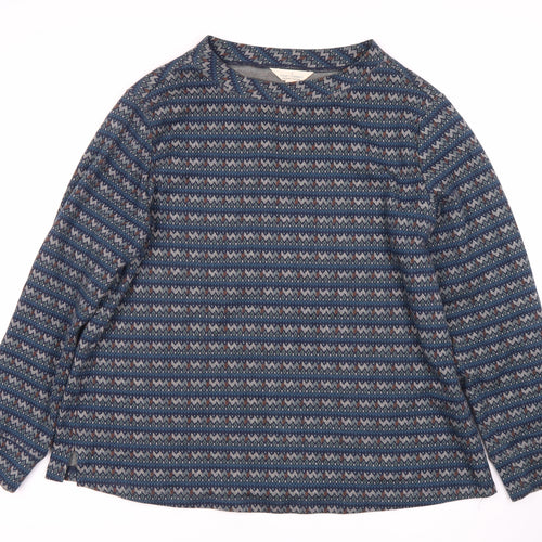 Seasalt Cornwall Women's Blue Geometric Knit Top, Size 18