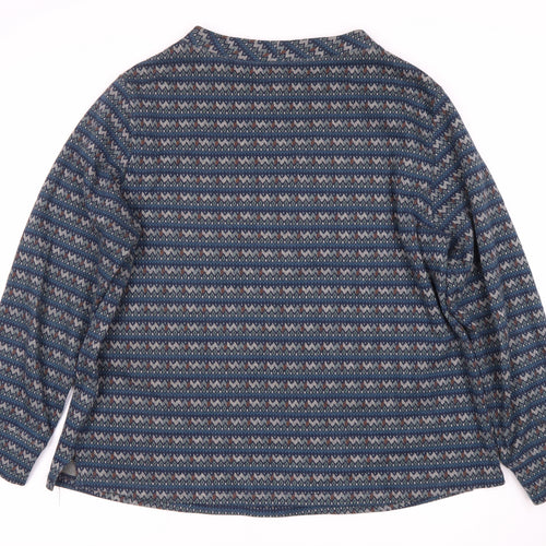 Seasalt Cornwall Women's Blue Geometric Knit Top, Size 18