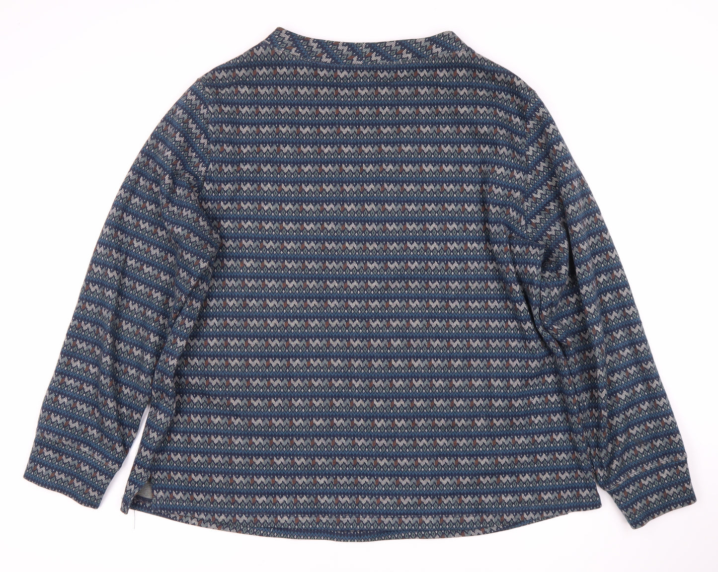 Seasalt Cornwall Women's Blue Geometric Knit Top, Size 18