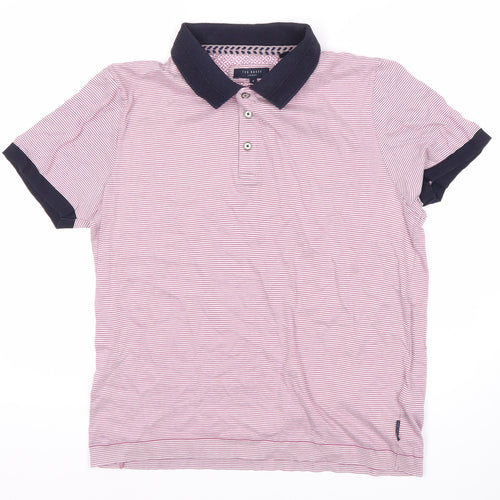 Ted Baker Men's Pink Striped Polo Shirt A