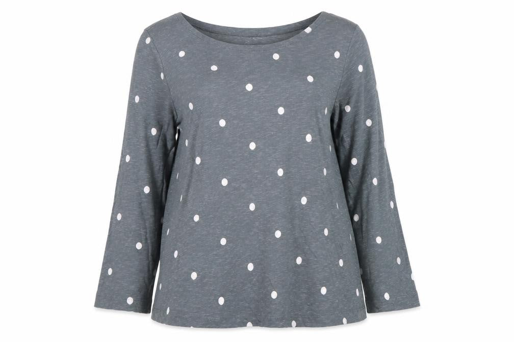 Front view of FatFace Women Green Polka Dot Long Sleeve Tunic