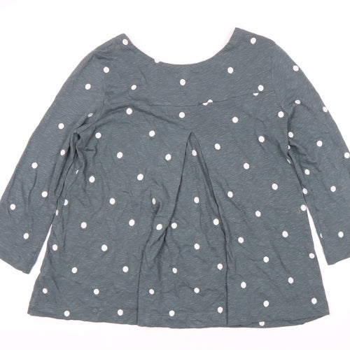 Fat Face Women Green Polka Dot Long Sleeve Tunic