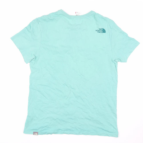 The North Face Men's Blue Cotton Crew Neck T-Shirt - Small