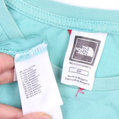 The North Face Men's Blue Cotton Crew Neck T-Shirt - Small