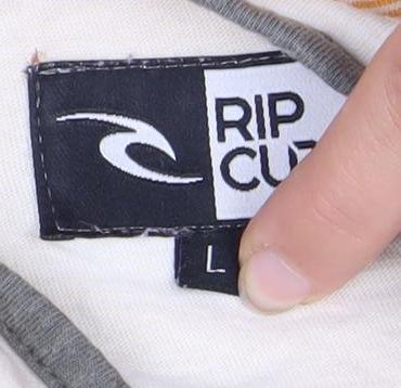 Rip Curl Men's L Multicoloured Sleeveless Striped T-Shirt