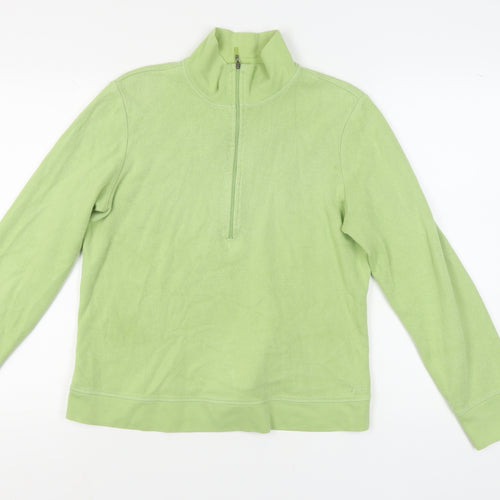 IZOD Women's Green Medium 1/4 Zip Sweatshirt Casual
